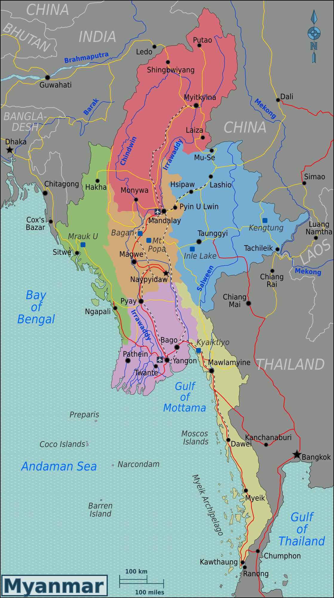 Figure 1: Map of Myanmar, source: Wikimedia Commons, 2009